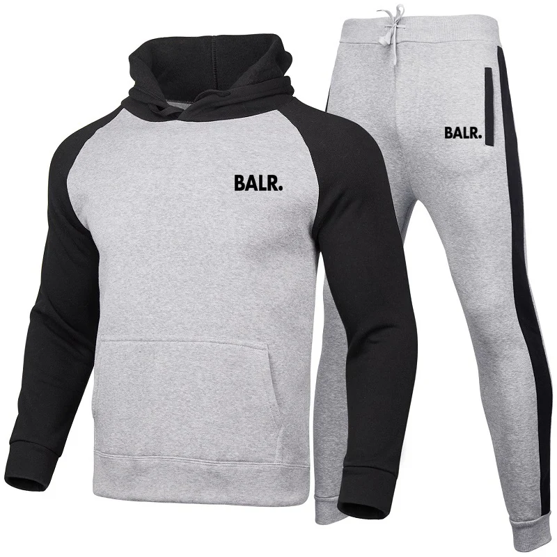 

2-piece sportswear men's hooded sweatshirt + pants pullover hooded sportswear suit leisure sports jogging two-piece suit