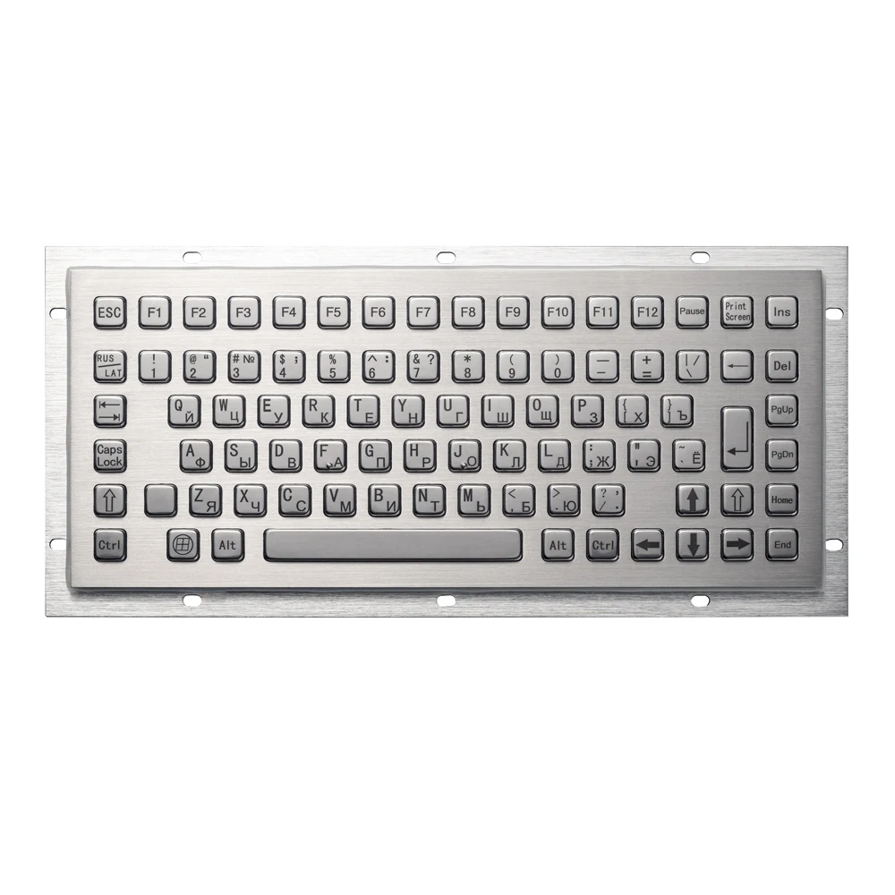 Водонепроницаемая прочная компактная металлическая промышленная клавиатура из