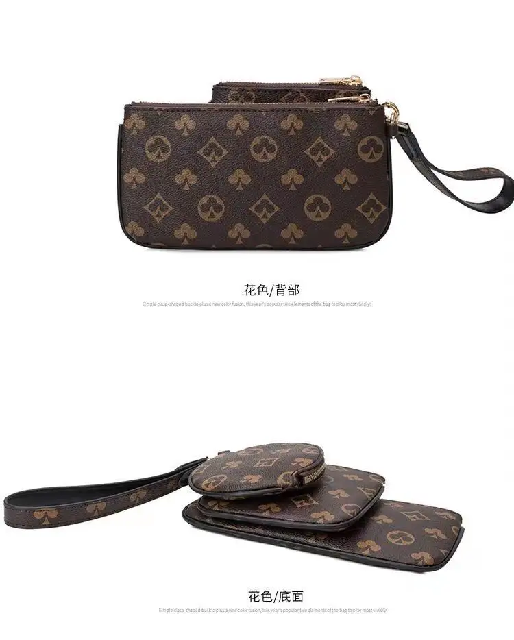 

Clutch three-in-one handle bag 2021 new mahjong bag mini presbyopia retro wrist coin purse coin pouch kawaii unique purse