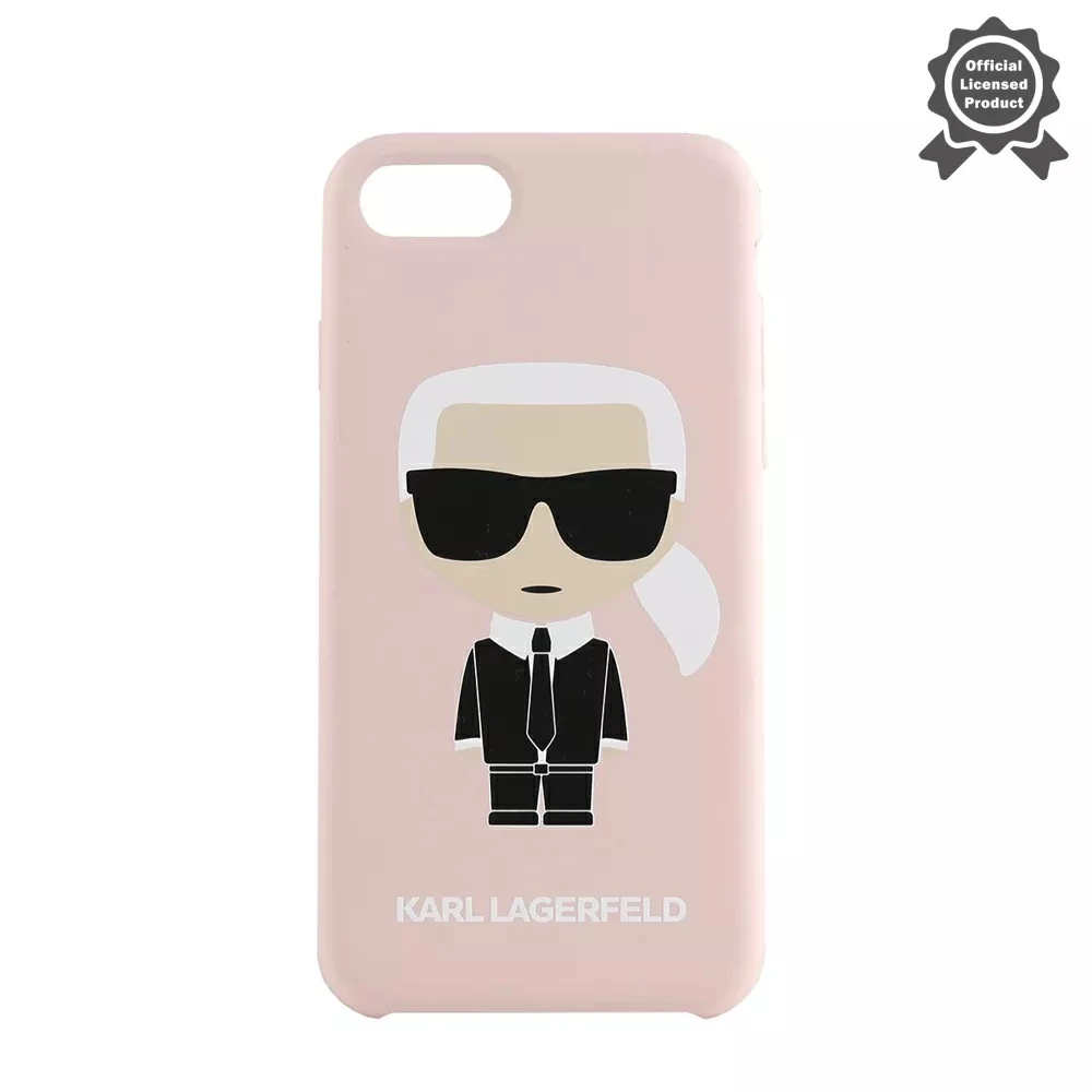 Чехол Lagerfeld для iPhone 7/8/SE 2020 Liquid silicone Iconic Karl Hard Light pink | Мобильные телефоны и