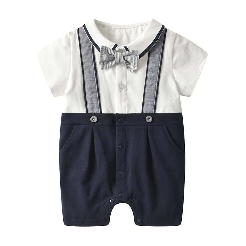 

Summer tie ha clothing baby is false straps short sleeve jumpsuit climb on serving one hundred days