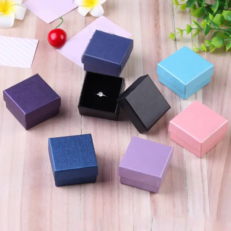 

Jewelry Box Storage Ring Earrings Gift Wrapping Many Colors For Choose Easy To Carry Fashion Simple