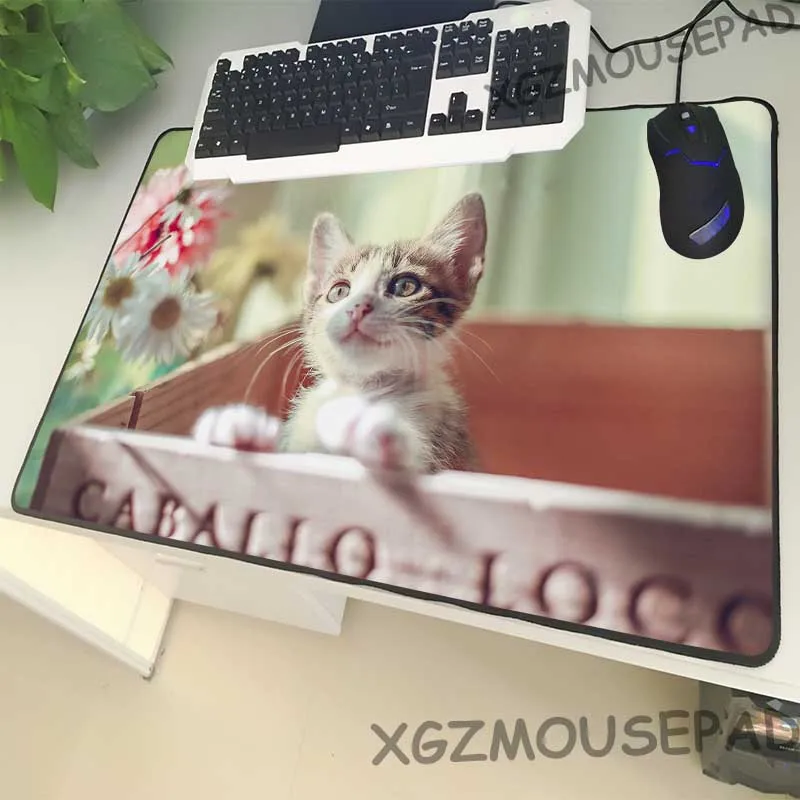 XGZ поддержка пользовательских животных большой коврик для мыши черный замок края озорной прыжки кошка стол для компьютера; стол коврик ткань резиновая нескользящая Xxl