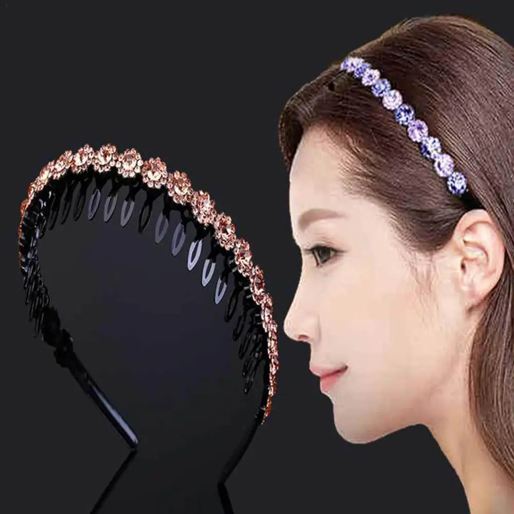 

Fashionable Toothed Non-slip Simple Hair Band Colorful Bright For Wo Band Tooth-shaped Hair Headband Fixed Diamond Girl Hea N2N0