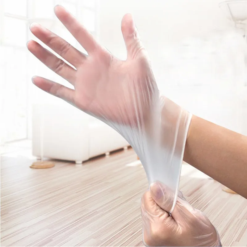 

20/100pcs Clear Disposable Latex Gloves Laboratory Cleaning Gloves Kitchen Cooking Multifunctional No Powder Safety Gloves House