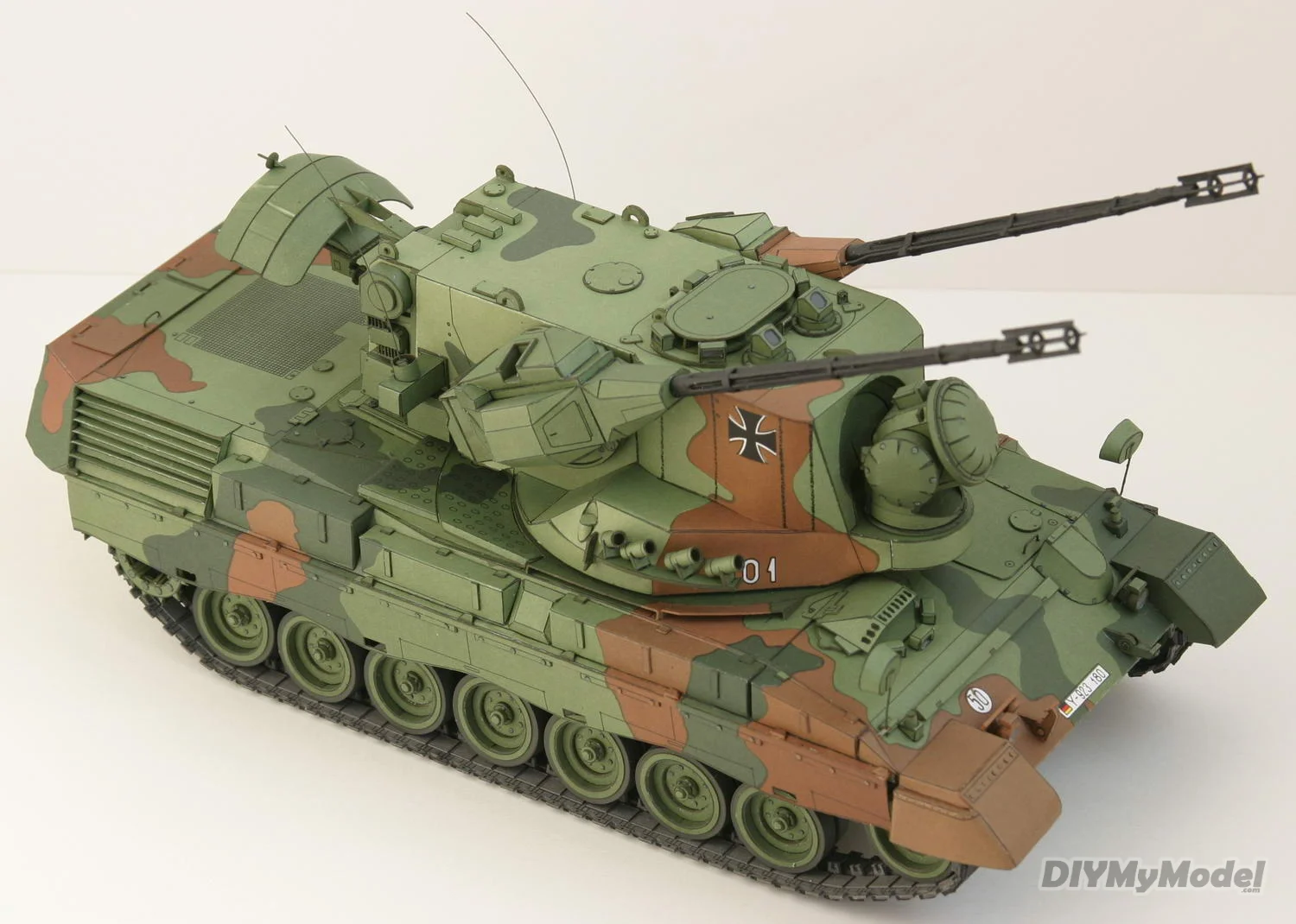 DIYMyModeI-arma antia&eacute;rea de cheetah alem&aacute;n, bricolaje, manualidades, modelo de papel, KIT hecho a mano, juguete, rompecabezas, regalo, utillaje de pel&iacute;cula-0