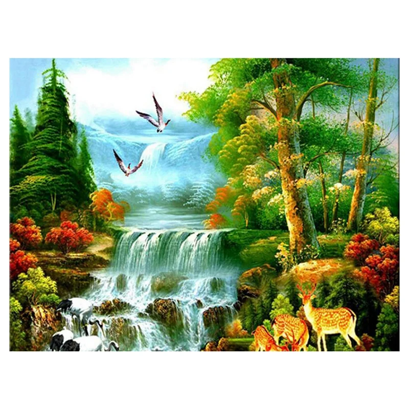 5D алмазная картина живописный полный квадрат дерево и Вышивка Птицы продажа