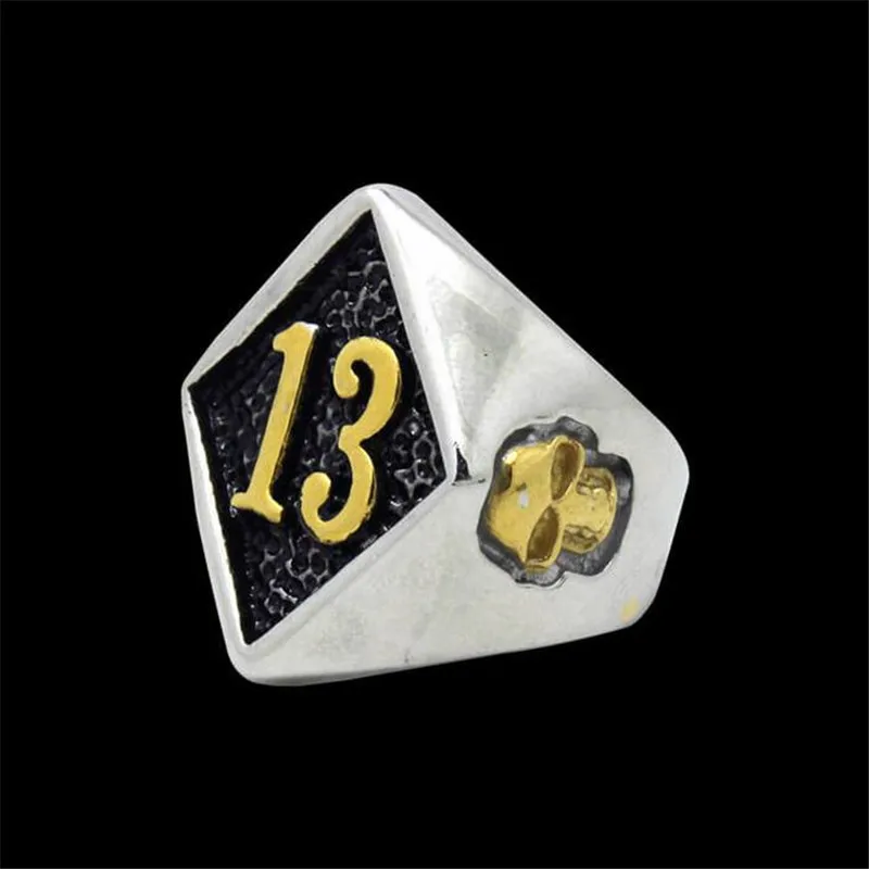 Lucky 13 кольцо 316L Нержавеющая сталь ювелирные изделия группы вечерние панк