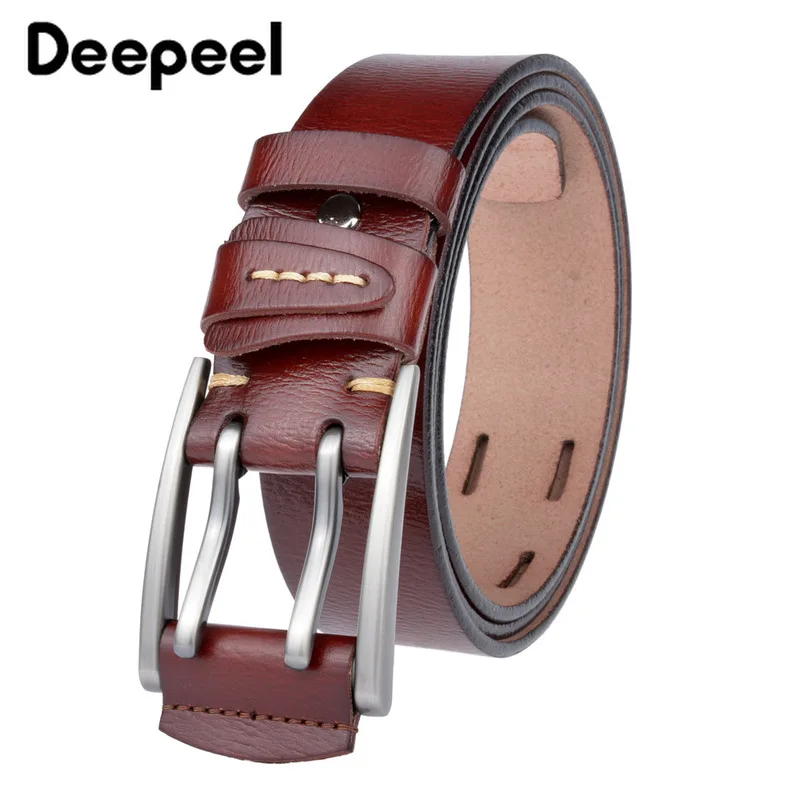 Мужской ремень из натуральной кожи с двойной пряжкой 4*110 130 см|Мужские ремни| |