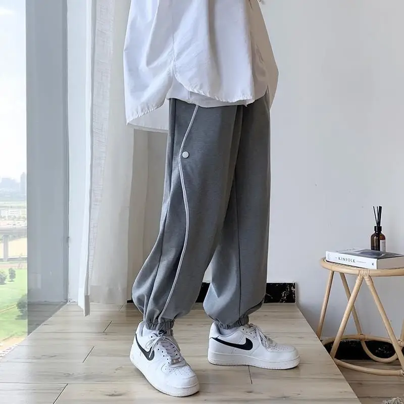 

casual pants Women men Spring Autumn Oversized sports pant wild High-waist Loose Trousers Student Elastic woman clothes