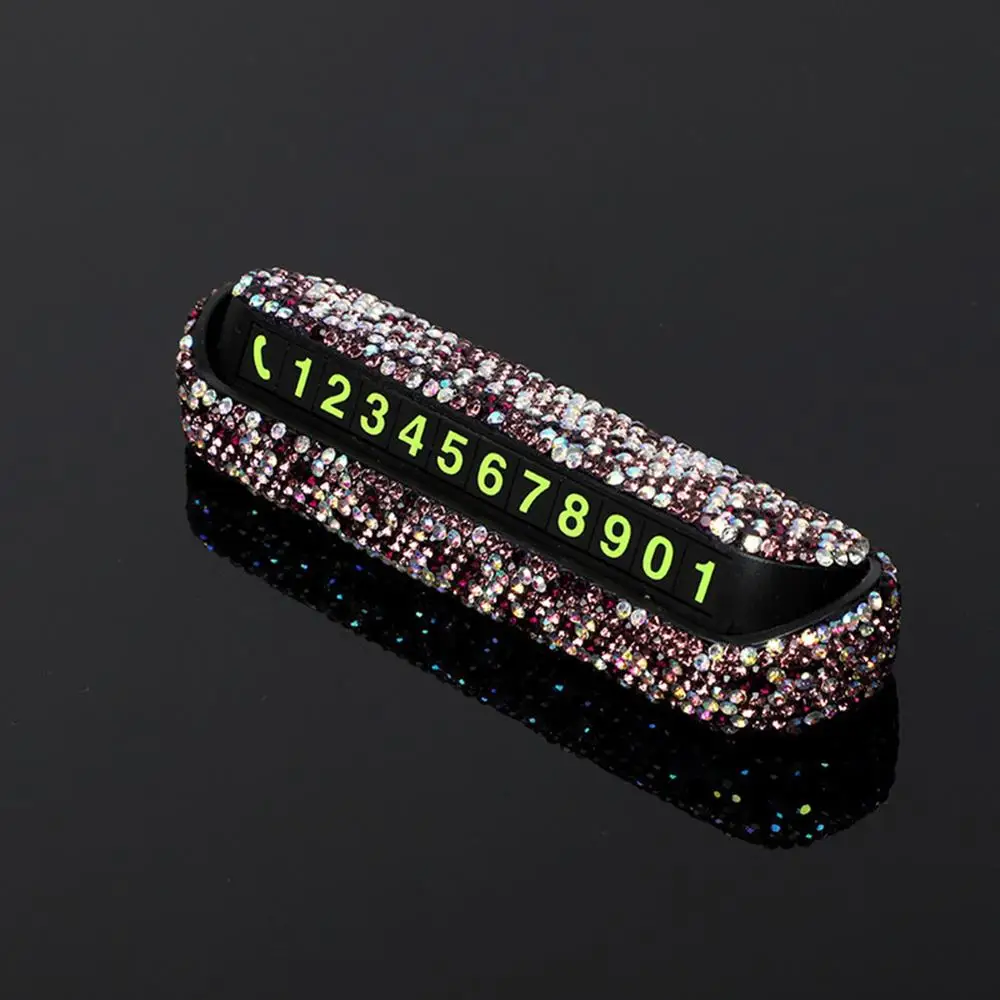 Скрываемая табличка с номером телефона со стразами карта автомобильной