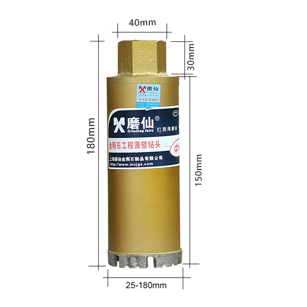 

Drill Bit 25-180mm Air Conditioning Pipe Hole Diamond Concrete Core Through The Wall Diamond Dry Water M22 Wire Mouth Drill Bits