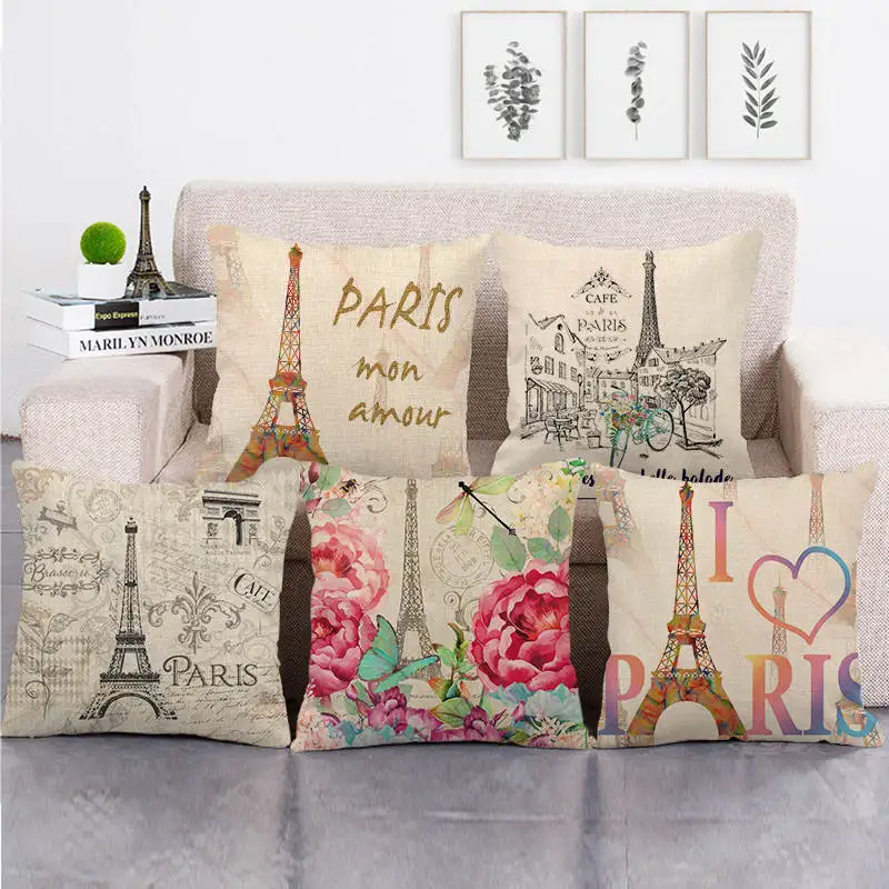 45 см * простой дизайн Эйфелева башня высокого качества наволочка для подушки из