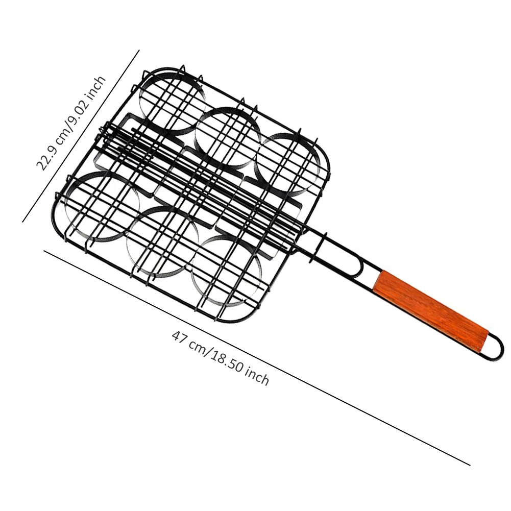 

Portable BBQ Net Basket Non-Stick Grilling Basket With Handle BBQ Net For Vegetable Steak Meat Picnic Party BBQ Accessories