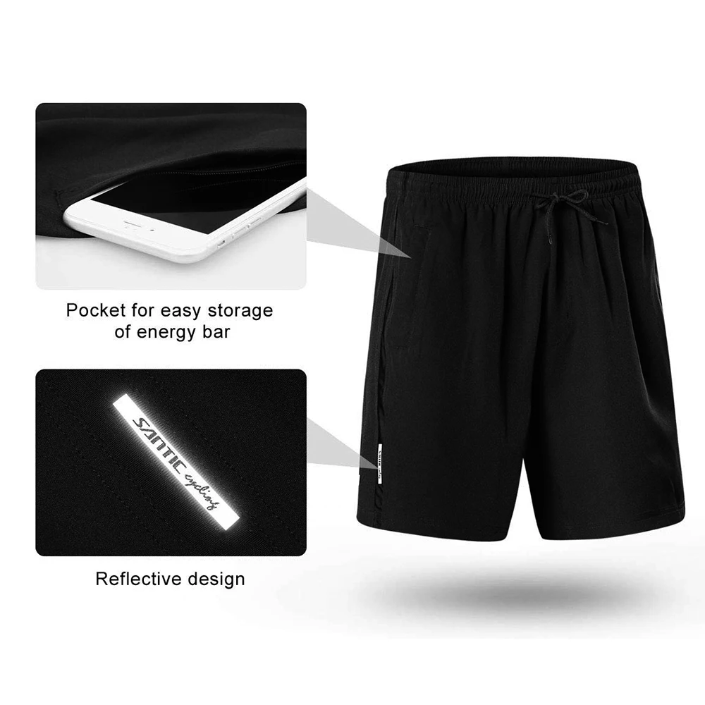 Шорты Santic мужские велосипедные свободного кроя трико на молнии с карманами для