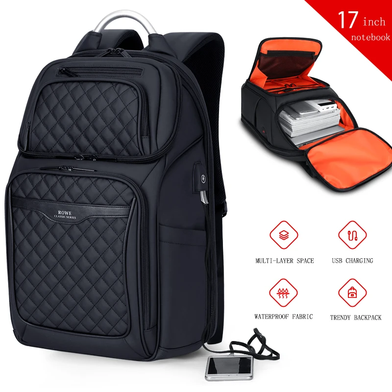 Деловой дорожный рюкзак 17 дюймов деловой для ноутбука водонепроницаемый