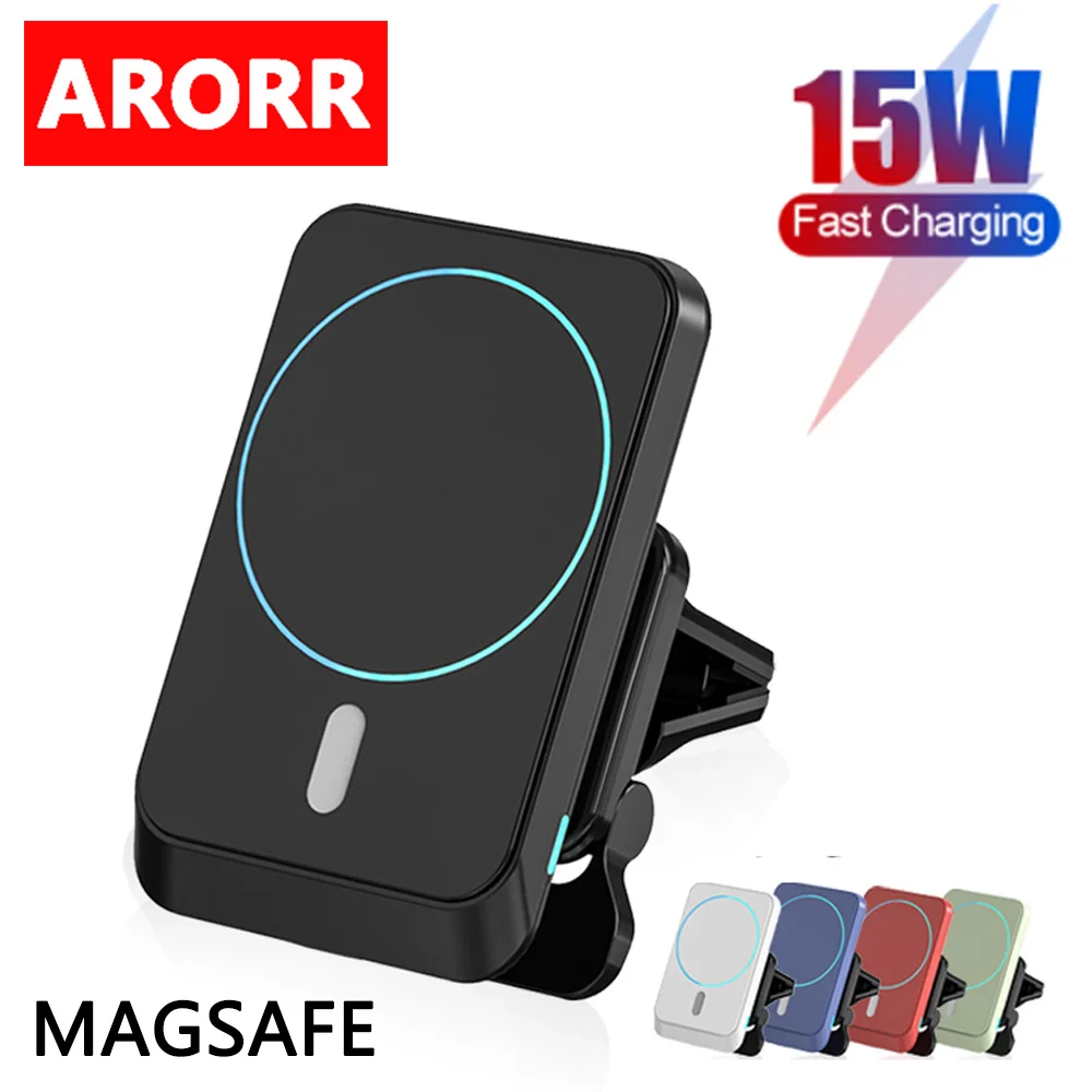

15W Magnetic Wireless Car Charger Magsafing Mount Stand For iPhone 12 Pro Max Mini Qi Fast Charging Magsafe Charger Phone Holder