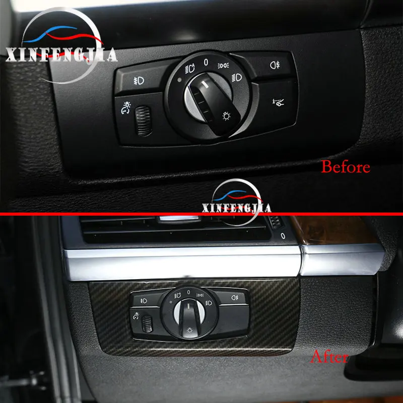 Для BMW X5 X6 E70 E71 07-14 углеродное волокно цвет фар переключатель управления Панель