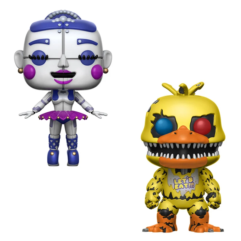 2PCS 10 шт. Five Nights At Freddy's Toys ПВХ Фигурки FNAF Бонни и Чика Фокси Funtime Фредди фазмедведь кукла кошмар медведь куклы - Цвет: 2PCS
