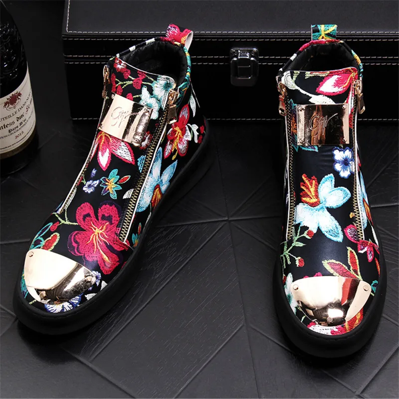 

New Arrival Men Fashion Casual Ankle Boots Spring Autumn Metal Decoration Double Zipper Luxury Designer Sneakers Male Shoes