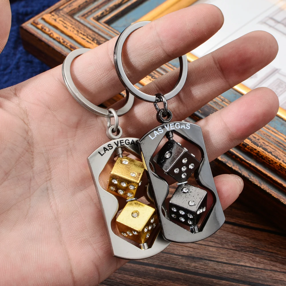 Vicney новейшие модные двухцветные игральные кости Лас Вегас брелок в стиле панк