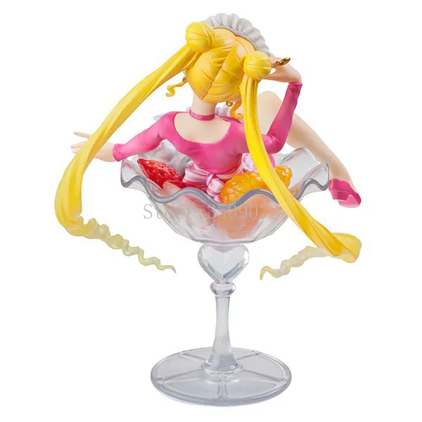 

12cm Anime Figure Sailor Moon 20th Anniversary Sweet Action Figure Tsukino Usagi Fruit Cup Ver. Collection Model Doll Gift