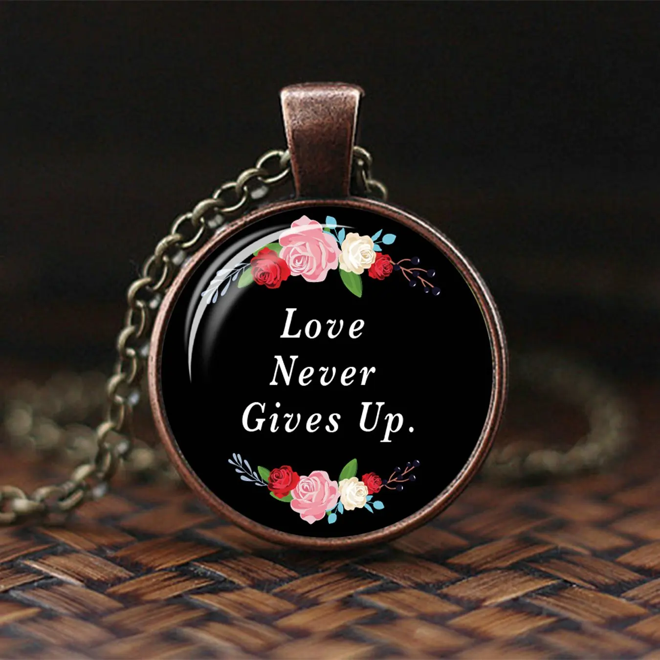 Цитаты ювелирные изделия Библия стихи стеклянный кулон ожерелье Бог Писание