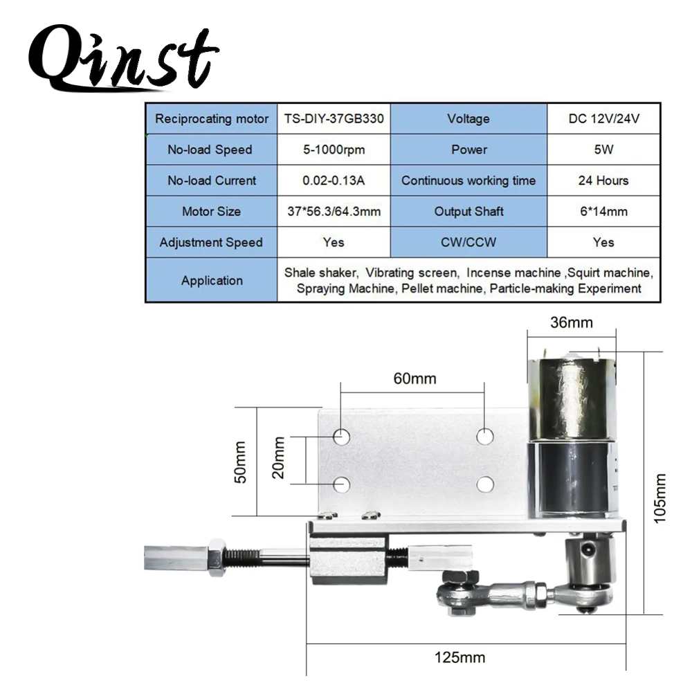 Линейный возвратно поступательный двигатель DIY Конструкция 12 В 24 в 10 мм ход