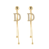 18k gold real gold earrings fine jewelry for women high quality woman fashion earrings retro long tassel hollow dd pop earrings