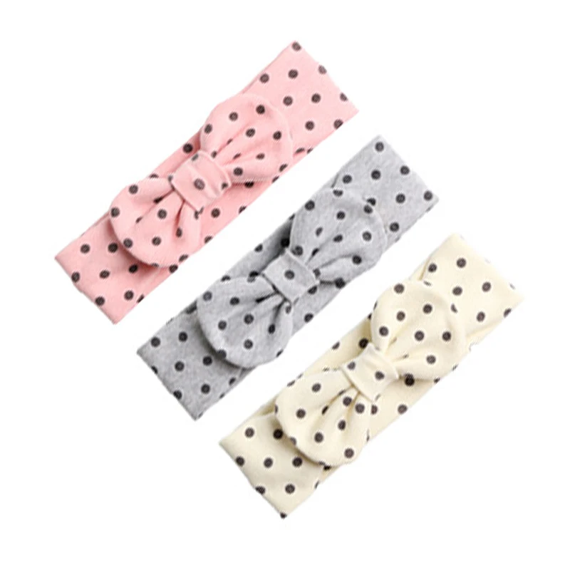 3 шт./лот Детский бант для новорожденных Утолщенная шерстяная повязка в горошек
