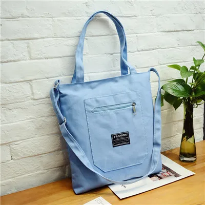 

Reusable Shopping Bag for Women Canvas Tote Bag Environmental Large Capacity Handbag Zipper Pocket Female Market ECO Grocery Bag