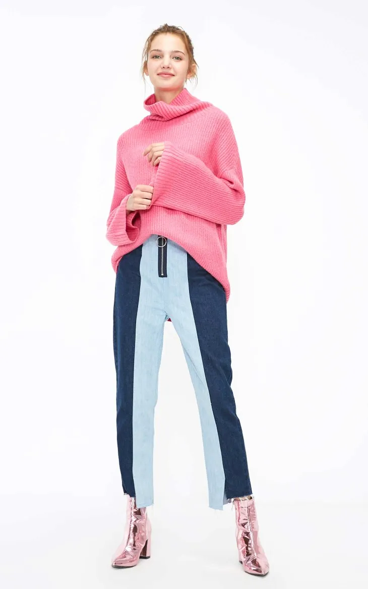 Vero Moda женский свитер свободного кроя с высоким воротником с заниженным плечом | 318413560