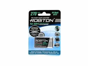 Аккумулятор Robiton 9V Крона, 6F22 (Ni-MH, 270 mAh)