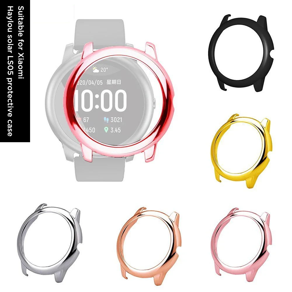 

PC Watch Protector Case Cover Vacuum Plating Metal Color Watch Protective Shell Frame for Xiaomi Haylou Solar LS05