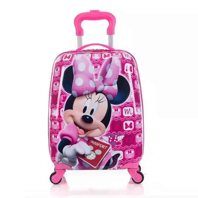 Children Suitcase Children's Cartoon Suitcase Child Trolley Case Luggage Kids Schoolbags Travel Suitcase with Wheels 3D 18inch Case Kid's Toys Box - Цвет: Children Suitcase