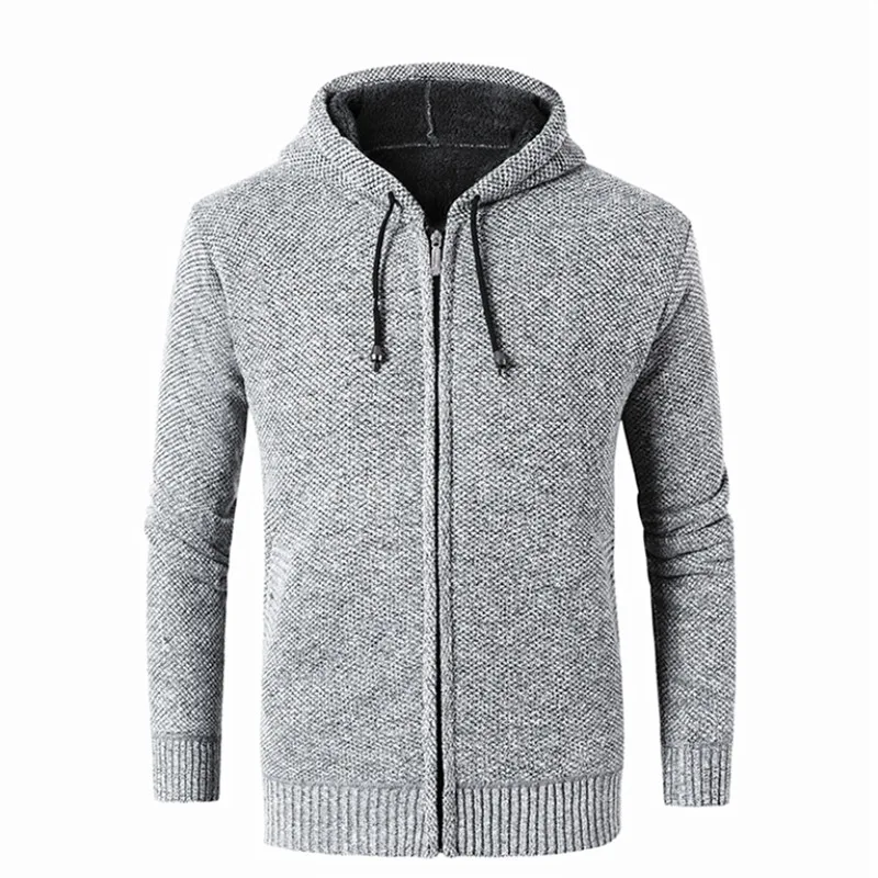 Мужская бархатная толстовка с капюшоном утепленная Повседневная приталенная