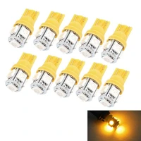 10pcs t10 5 smd 5050 led car light bulbs 12v 194 168 147 w5w wedge tail side clearance reading lamp bulb green yellow red colors