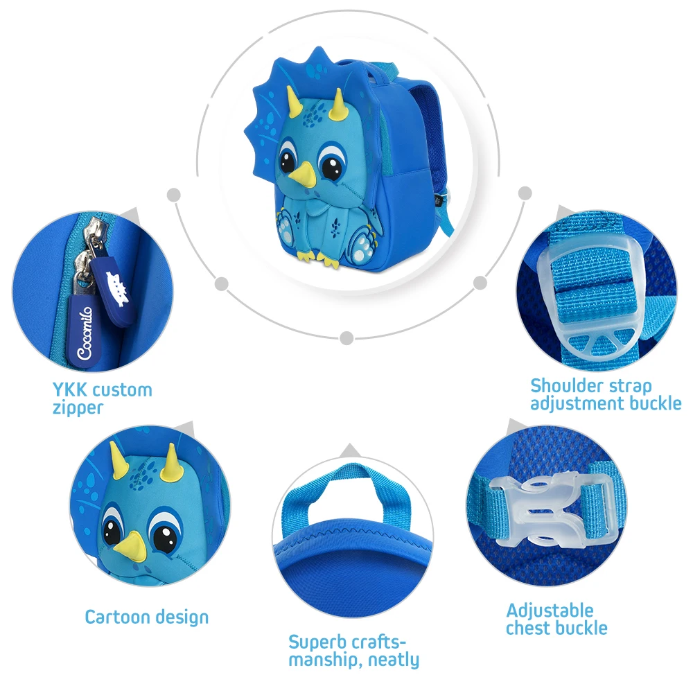 

Cocomilo New 3D Cartoon Dinosaur Kids School Bags for Kindergarten 3-5 Years Boys Backpack Toddler Girls Baby Bag Children Gifts