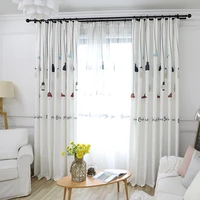 custom curtains for living room nordic cotton children chandelier bedroom simple modern cotton cloth blackout