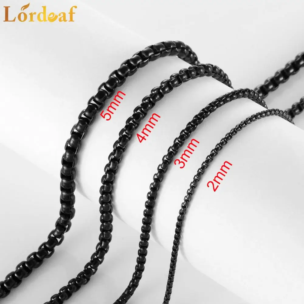 Цепь из нержавеющей стали для мужчин и женщин ювелирное изделие черного цвета с