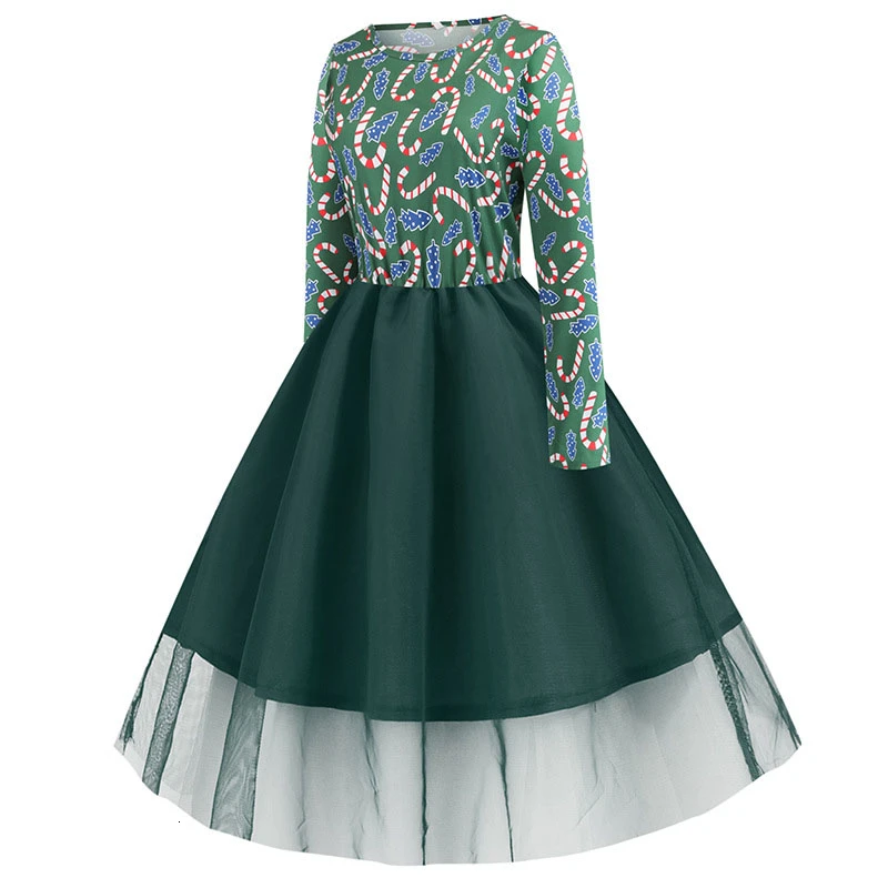 2019 осень зима Рождественские свитера с длинными рукавами и платье принтом
