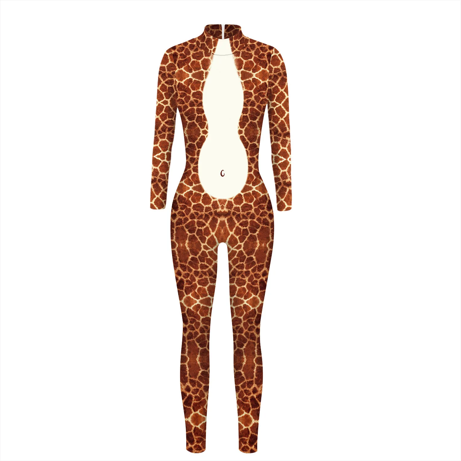 

Snake Print Digital Halloween Cosplay Costume Tight-Fitting Long-Sleeved Actor Jumpsuit