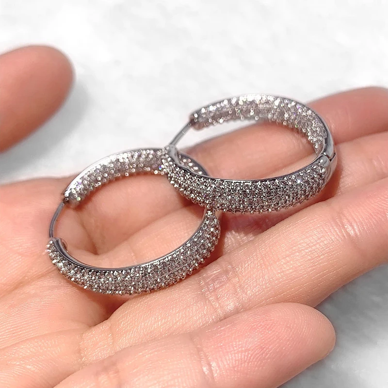 

Блестящие серьги-кольца для женщин 2022 модные Эффектные серьги для вечеринок свадебные и свадебные роскошные украшения