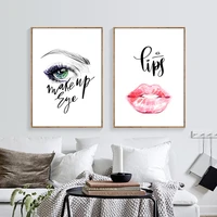 fashion beauty wall art canvas painting print lips art canvas poster wall pictures for makeup shop modern home decor tb49