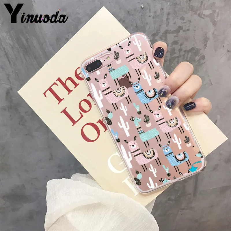6 Yinuoda Kawaii милый лама Альпака животные мультфильм цветной чехол для телефона для Apple iPhone 8 7 6 6S Plus X XS max 5 5S SE XR чехол - Цвет: 6