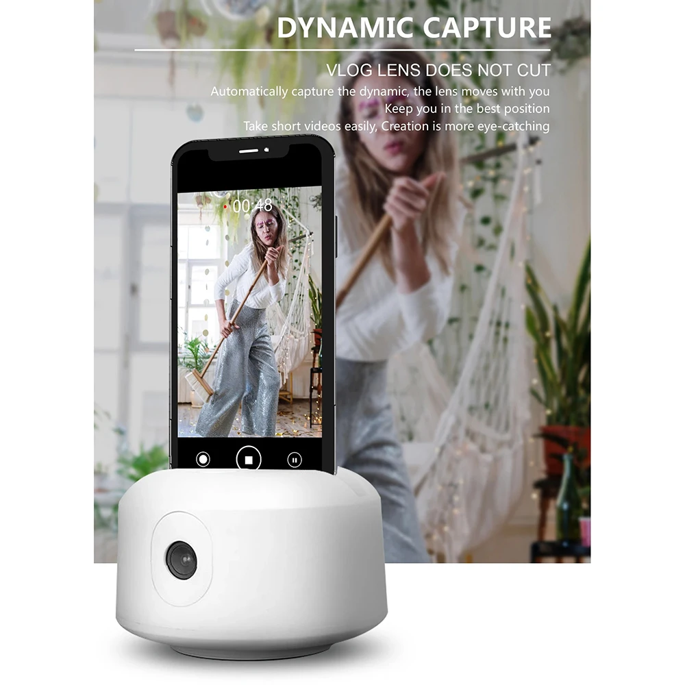 

360 Object Tracking Holder Portable Smart Shooting Gimbal 360 Rotation Face Object Auto Tracking Phone Holder for Phone