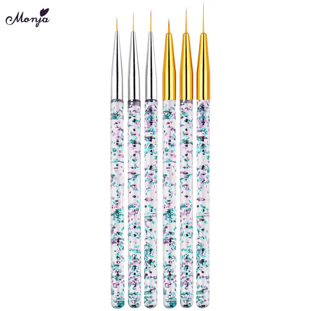 Маникюрный набор Monja 3 шт. ручка подводка для нейл арта ручки с блестками