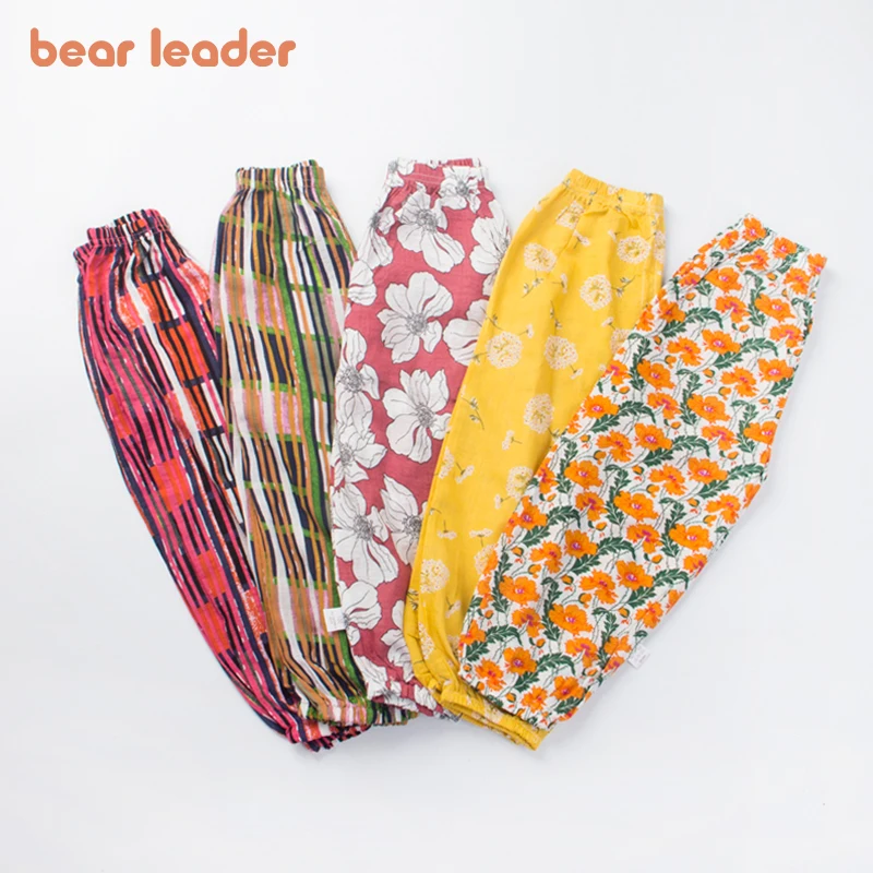 Bear Leader/летние модные штаны в Корейском стиле Новые весенние леггинсы с цветочным
