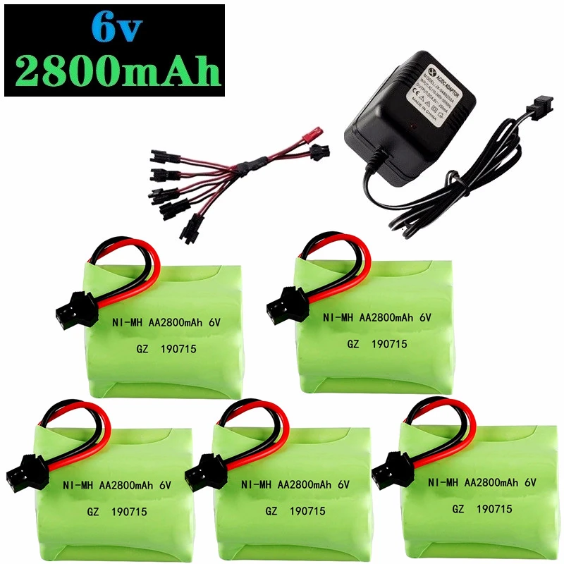 6v 2800mAh батарея и зарядное устройство для RC автомобилей Роботы танки грузовик