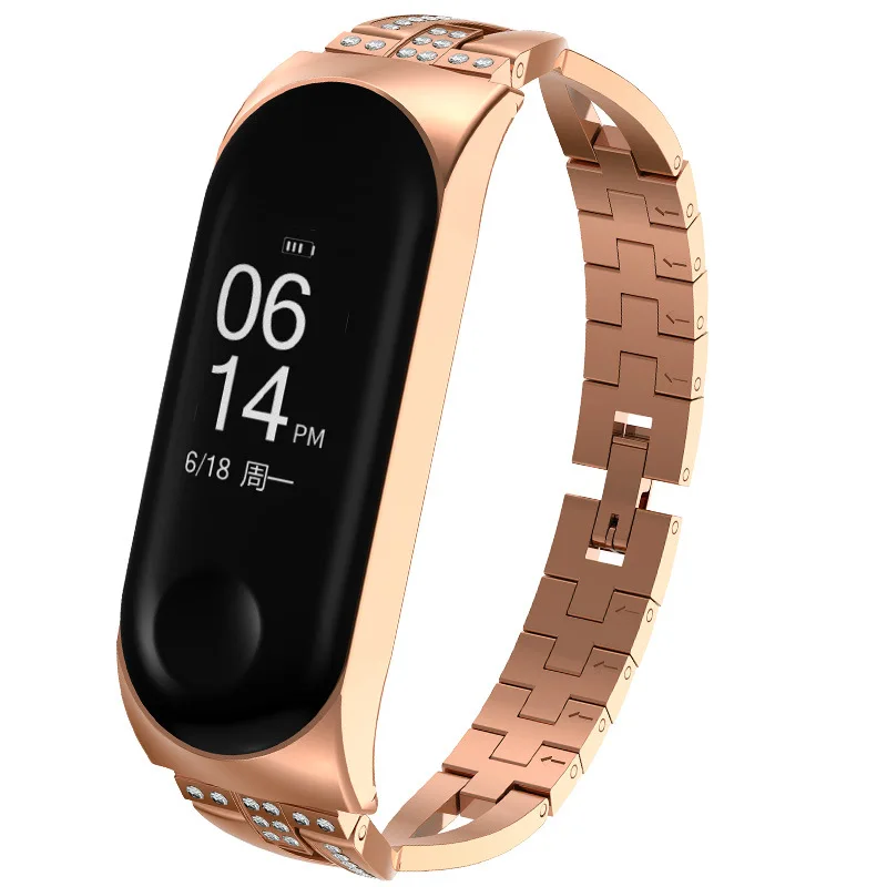 Браслет с бриллиантами для Xiaomi Band 4 3 новый стильный женский металлический
